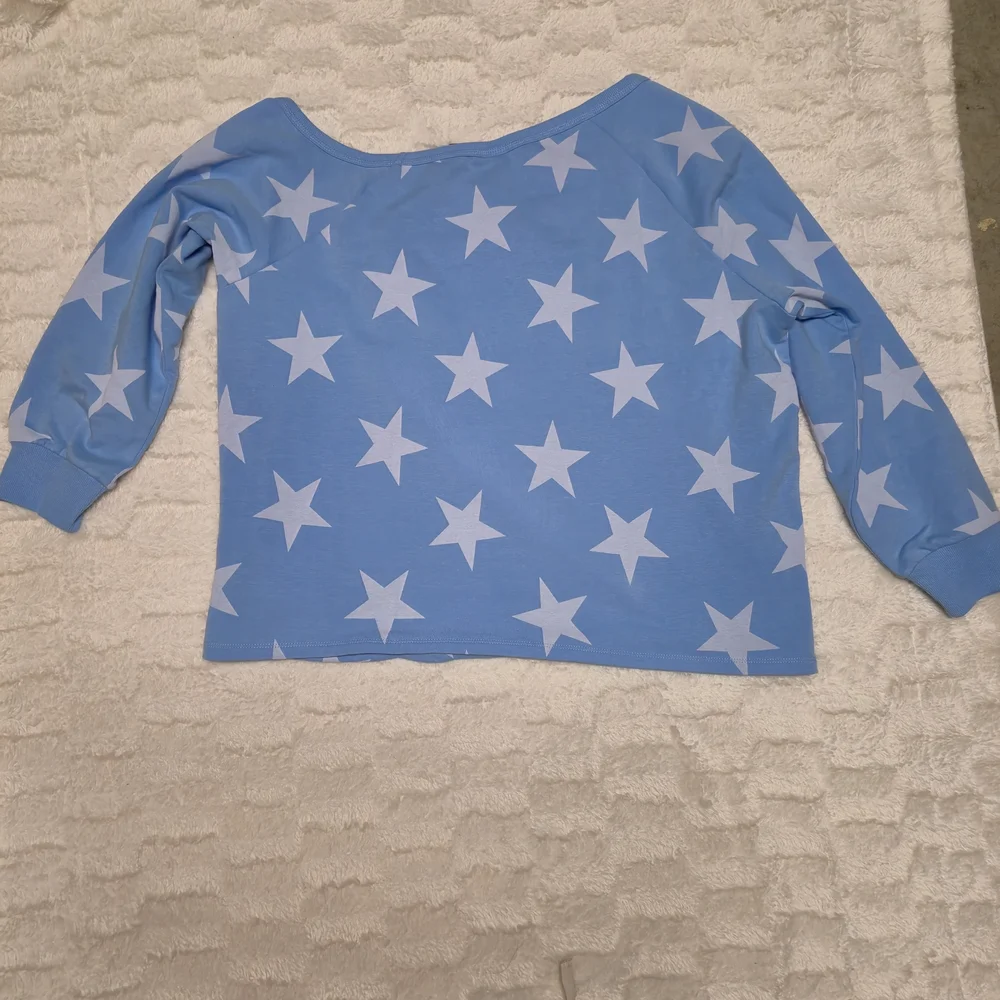 Torrid Light‎ Blue Off-Shoulder Sweater with Stars